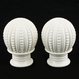 Max 1 Pair Retro Curtain Decorative Pole Rod Finials Ends Heads 28mm White B