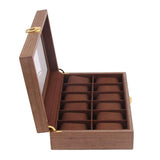 Maxbell Watch Box Wooden Display Case Organizer 12 Slot Walnut Wood Grain