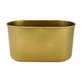 Maxbell Metal Flower Pot Iron Vase Rectangle Plating for Front Porch Garden Aureate M