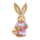 Maxbell Easter Bunny Figurine Easter Decor Garden Statue for Balcony Office Tabletop Style D