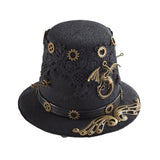 Maxbell Retro Style Steampunk Top Hat Men with Hair Clips for Gift Cosplay Festivals