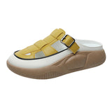 Maxbell Women's Slide Sandals Comfortable Flat Shoes 5cm Thick Sole Nonslip Slippers Yellow 40