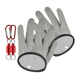 Maxbell Fishing Gloves Puncture Resistant Catch Fish Fish Landing Glove Fisherman Gray Aluminum Hook