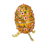 Maxbell Sparkling Egg Trinket Box Earring Holder Case for Easter Anniversary Party Aureate