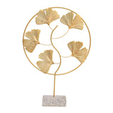 Maxbell Ginkgo Biloba Ornament Figurine Hollowed for Living Room Cabinet Porch L