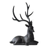 Maxbell Creative Reindeer Ornament Figurine Craft Elk Sculpture Bedroom Desk Black Lying