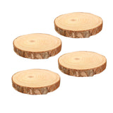 Maxbell 4Pcs Natural Wood Slices Round Polished for Crafts Holiday Table Centerpiece 13cmx13cmx2cm