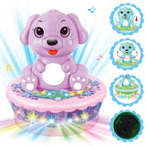 Maxbell Cartoon Rotating Projector Electric Animal with Music & Light Pink Dog