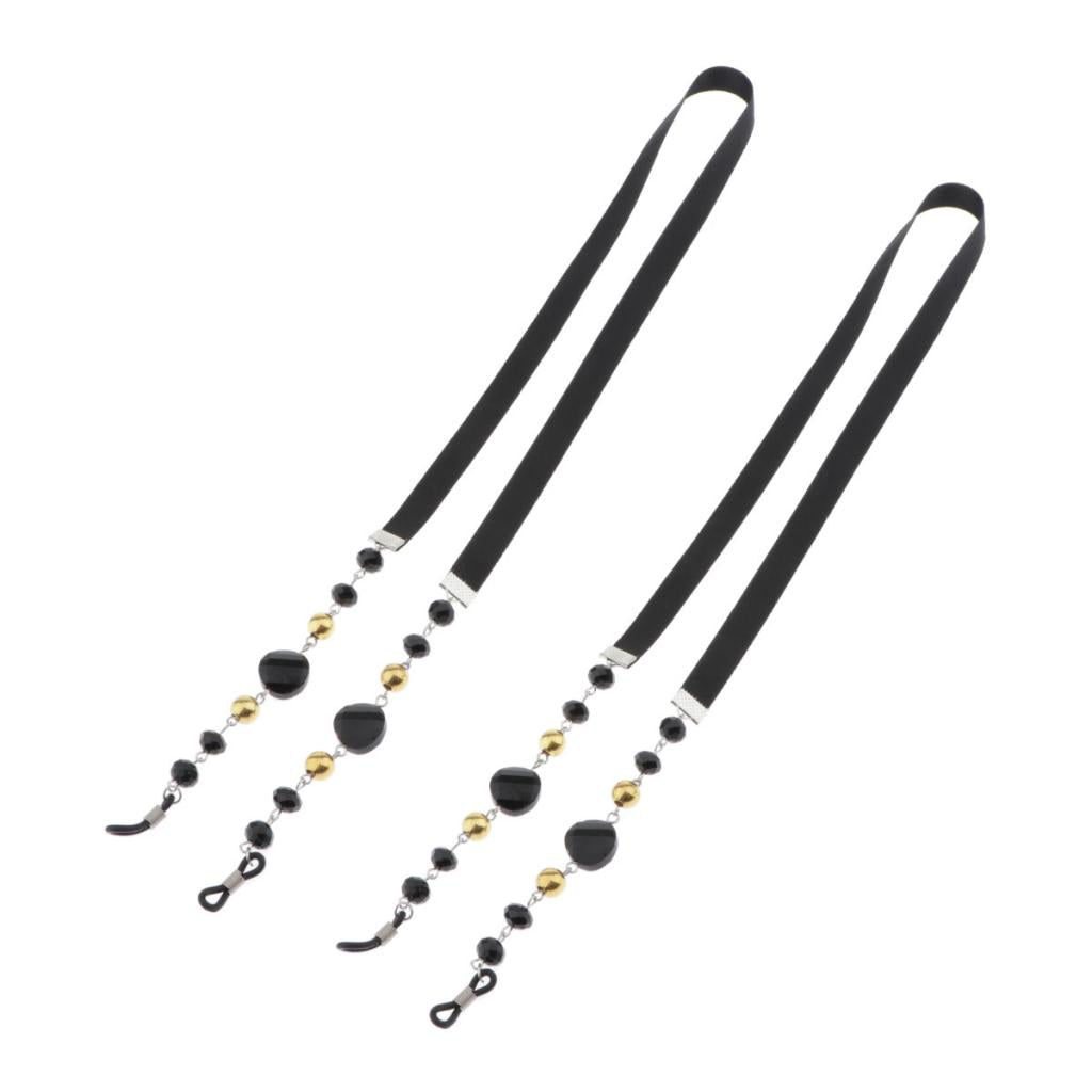 Max 2pcs Womens Beaded Eyeglasses Chain 64cm Sunglasses Retainer Necklace 25''