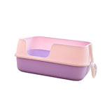 Maxbell Cat Litter Boxes for Indoor Cats High Sides Tall Detachable Kitty Litter Box Pink