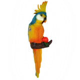 Max Parrot Figurine Statue Wall Hook Outdoor Garden Tropical Decor Right Blue