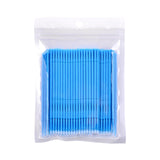 Maxbell 100 Pieces Micro Applicator Brushes for Eyelashes Mascara Makeup Application Blue Large