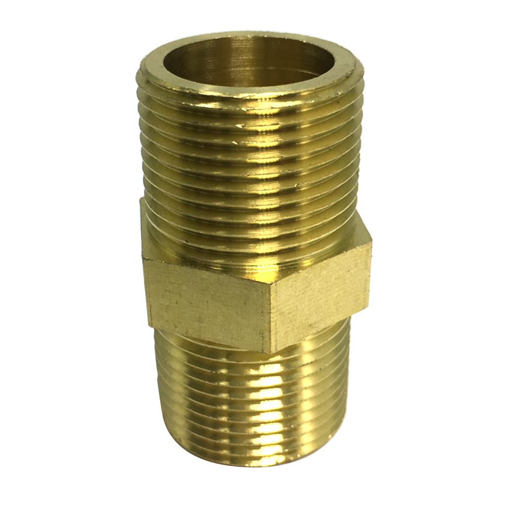 Max Brass Pipe Hex Nipple Fitting Adapter Male Thread Water Oil Connector 50mm