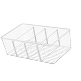 Maxbell Divided Kitchen Organizer Bin tea Storage Box for Fridge Window Kitchen Without Lid