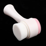 Maxbell Double Ended Face Cleansing Brush Professional Scrubbers Exfoliator Pink