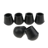 Maxbell 6 Pieces Rubber Tip For Cane Walking Stick Crutches Chair 7/8 inch Black