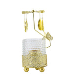 Maxbell Metal Rotating Candlestick Tealight Holder for Festival Fireplace Decor Leaves