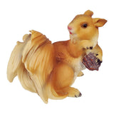 Max Realistic Squirrel Figurine Garden Sculpture Decor Brown Walnut