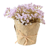 Max Artificial Lavender Gypsophila Flowers Bouquet Potted Flower Light Purple