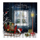 Max Christmas Pattern Living Room Window Drapes Balcony Window Curtains Decor