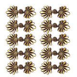 Maxbell 5 Pairs Chinese Frog Knot Closure Buttons for Cloth Decor coffee and gold