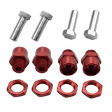 Maxbell 12mm to 17mm Wheel Hex Hub Adapter Conversion for 1/10 RC Car Red