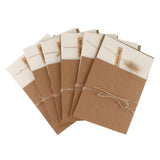 Max 6pcs Vintage DIY Dried Flower Kraft Paper Greeting Cards Tail Grass