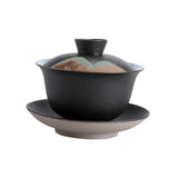Maxbell Kungfu Gaiwan Ceramic Tea Cup Cover Bowl Tea Mug Teacups Traditional Tea Cup Black