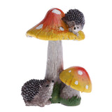 Max Resin Fairy Garden Ornament Miniature Home Decor Hedgehog Orange Mushroom