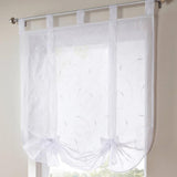 Max Roman shade European embroidery style tie up window curtain White 60x140cm