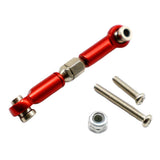 Maxbell Aluminum Alloy Steering Rod Servo Linkage for JJRC WPL 1/12 RC Car Red