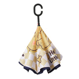 Maxbell Kids Windproof Inverted Umbrella Cartoon Folding Hands Free Umbrella Style F