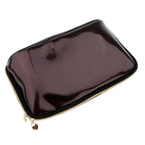 Max PVC Traveling Makeup Organizer Bag Portable Toiletry Zipper Pouch Dark Brown