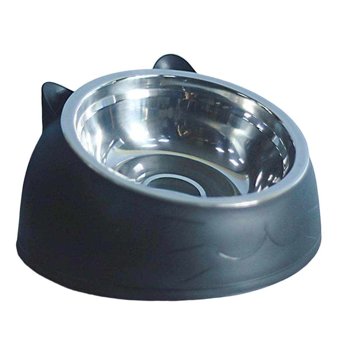 Maxbell Cat Dog Bowl Raised Tilted Elevated Non Slip Pet Container for Dog Cat Black