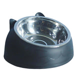 Maxbell Cat Dog Bowl Raised Tilted Elevated Non Slip Pet Container for Dog Cat Black