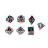 Max Maxb Polyhedral Dice Multi-sided Metal for Dragon Scales DnD Pathfinder RPG Dices red black green
