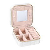 Maxbell Small Jewelry Storage Box Gift Jewelry Container for Rings Valentines Day Square White