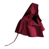 Maxbell Halloween Cloak Cowl Cosplay Witch Cape Medieval for Unisex Adults Women Men Dark Red