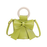 Maxbell Trendy Shoulder Bag with Bow Casual Purse Versatile Handbag Women for Office Green