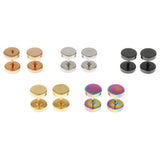 Maxbell 5 Pairs Stainless Steel Stud Earrings Set Ear Piercing Plugs Tunnel Punk 6mm