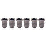 Max 6Pcs Metal Chrom Guitar String Ferrule Through Body Mounts String Caps Set