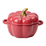Maxbell Kawaii Cup Pumpkin Cup Cereal Bowls Set with Lid for Pasta Yogurt Salad red