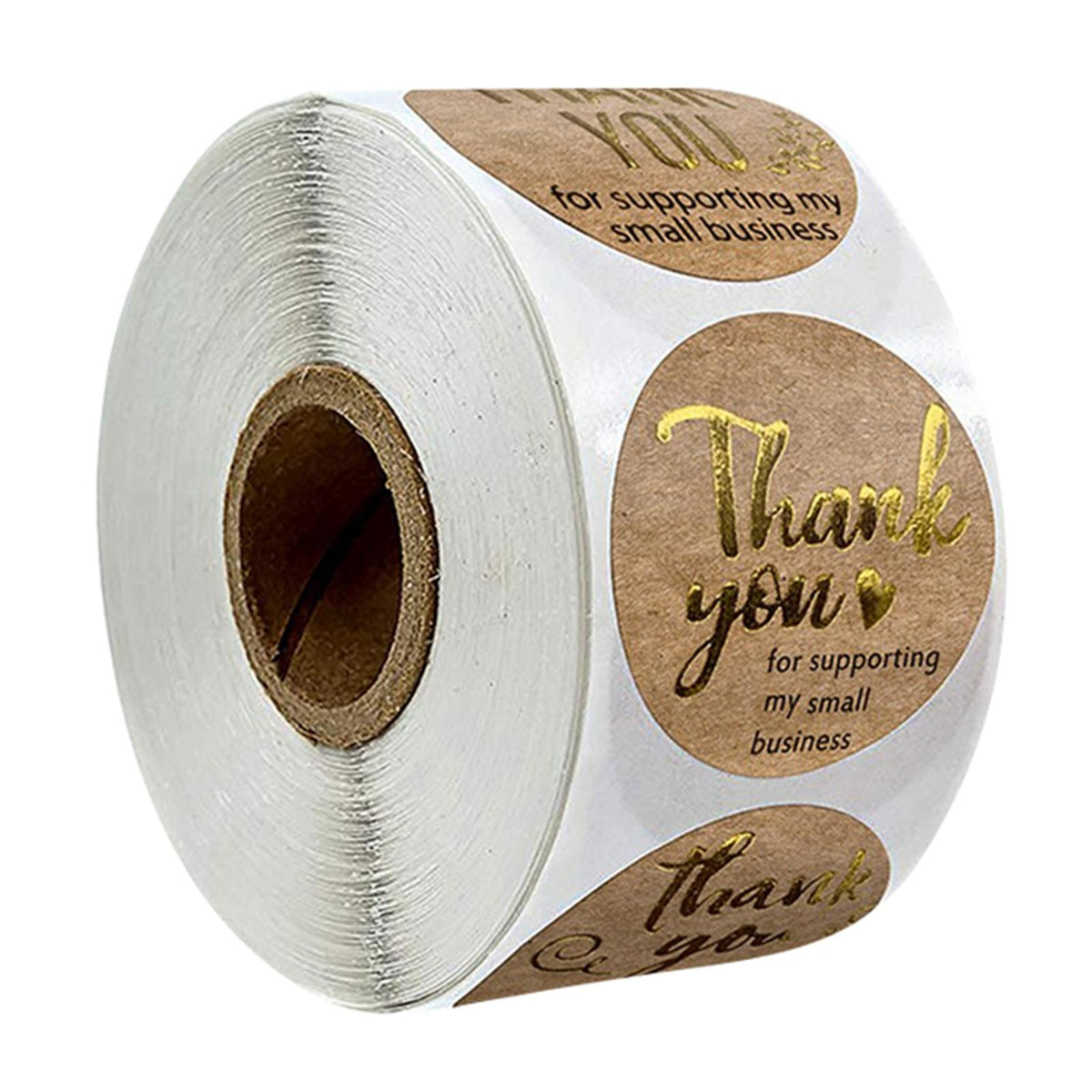 Maxbell 500Pieces Roll Thank You Packaging Sealing Stickers Kraft
