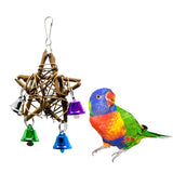 Max Bird Products Parrot Macaw Rattan Star Vibrant Color Small Bells Toy