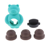 Maxbell 1 Pc Pet Dogs Puppies Chewing Little Bear Toy with Silicone Biscuits Blue