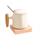 Maxbell Coffee Warmer and Mug Set for Desk Electric Beverage Warmer Plate for Office White Pink Base