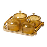 Maxbell Nordic Caddy Serving Platter Bowls with Lid Snack Plate for Caddy Home Party 4 Grids