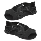 Maxbell Yoga Socks for Women Clasped Pilates Socks Grip Socks for Barre Yoga Pilates L Black