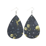 Max Halloween PU Leather Water Drop Teardrop Dangle Drop Earrings Jewelry A