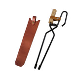 Maxbell Fireplace Tongs Fire Place Picnic Heat Insulation Outdoor Fire Tongs clip leather case